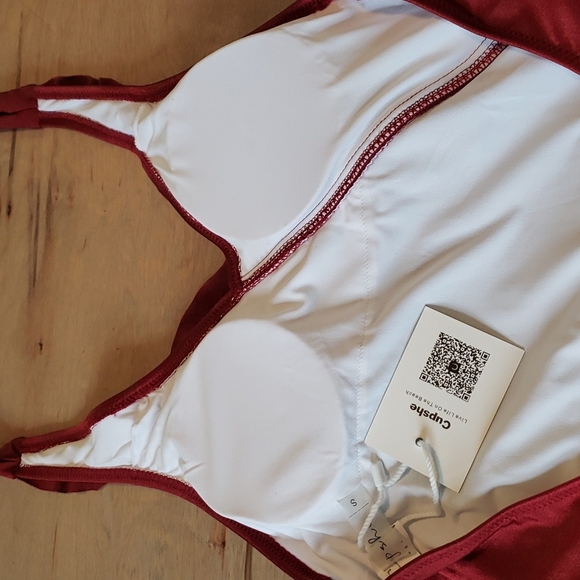 LADIES NWT CUPSHE RUFFLED ONE PIECE SWIMSUIT WITH TIE BELT SZ SMALL - Picture 9 of 15